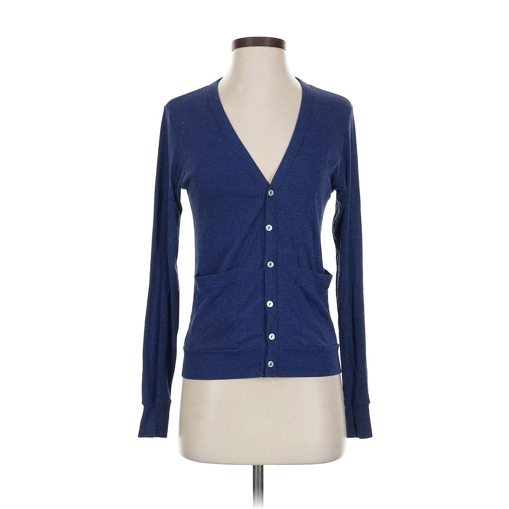 American Apparel Navy Blue Cardigan Lightweight Sweater Made in USA Size Small